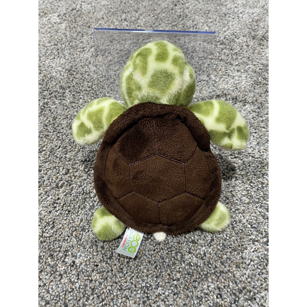Aurora Eco Nation Sea Turtle Plush Stuffed Animal Recycled Green Brown 8 inch